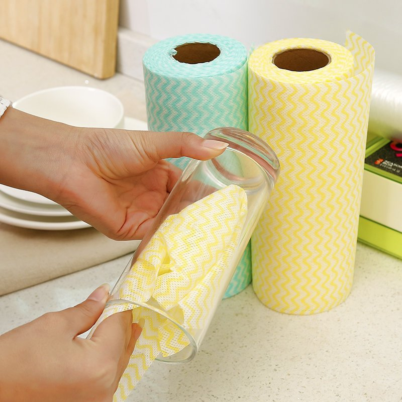 Domestic Spunlace Non Woven Cleaning Disposable Dry Food Service Cloths in Roll