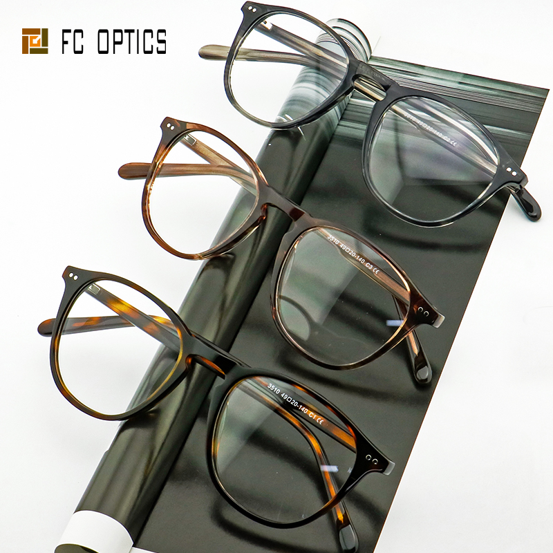 Quick Shipping No MOQ Ready Goods Stock Acetate Round Hinge Types of Eyewear Frame Eyeglass for Men Women