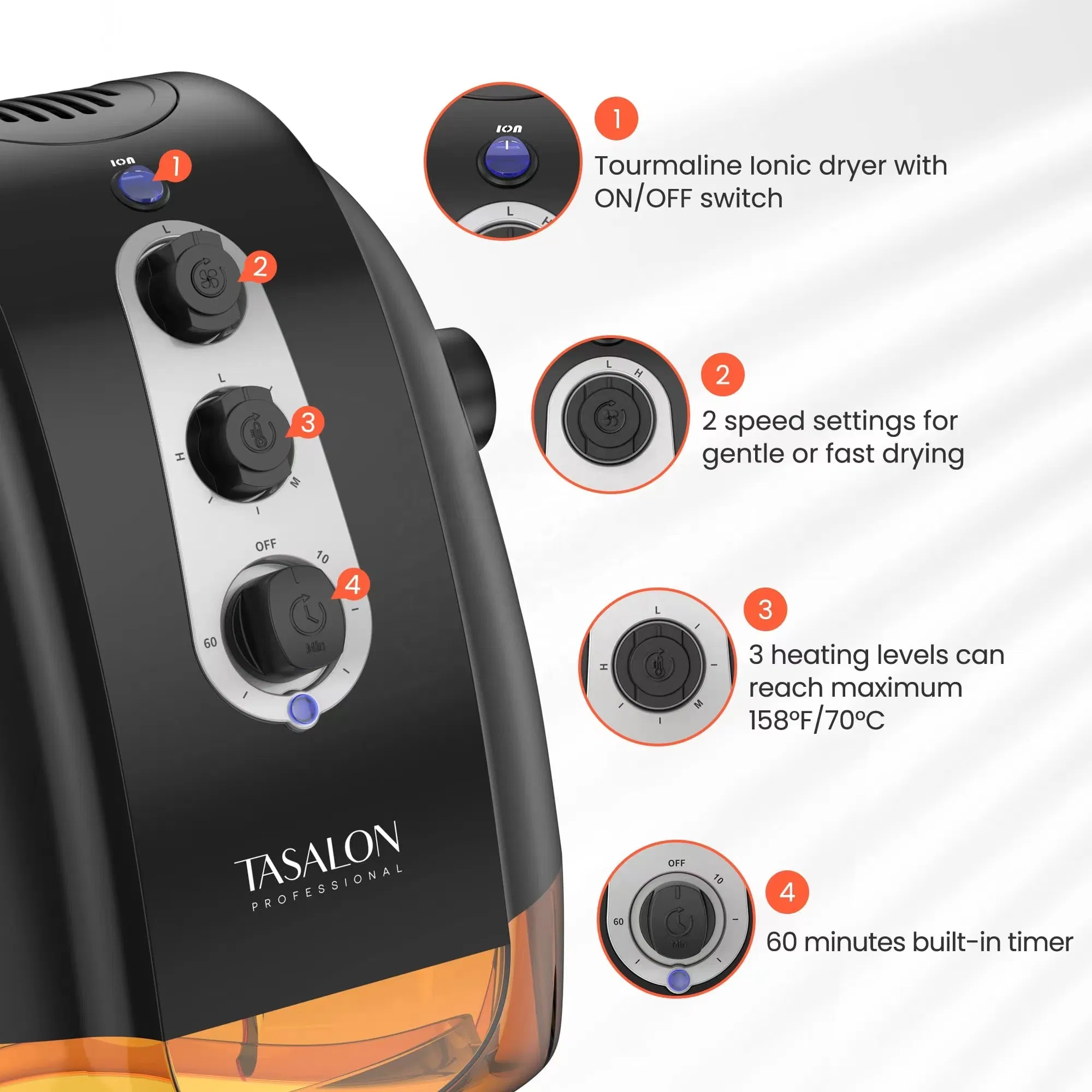 Salon Standing Hair Dryer Hooded Hair Dryer with Timer Barber Accessories