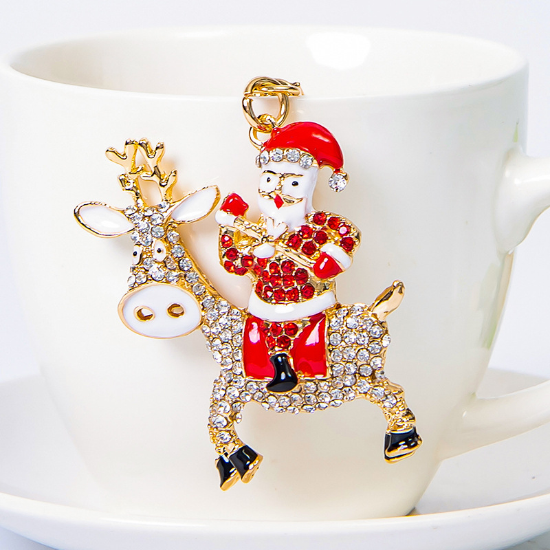 Брелок-украшение для сумки с оленем и Санта Клаусом