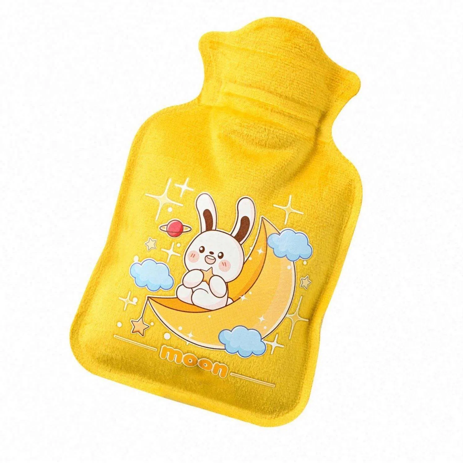 Hot Selling Flocking Rubber Cute Portable Leakproof Warmer Heat Cartoon Hot Water Bottle