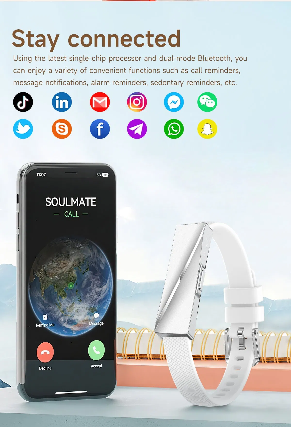 Умный браслет для пары с мониторингом здоровья