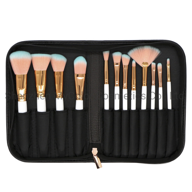 Private Logo OEM Customized Makeup Cosmetic Brushes with Zipper Pouch From China Factory Cheap Price