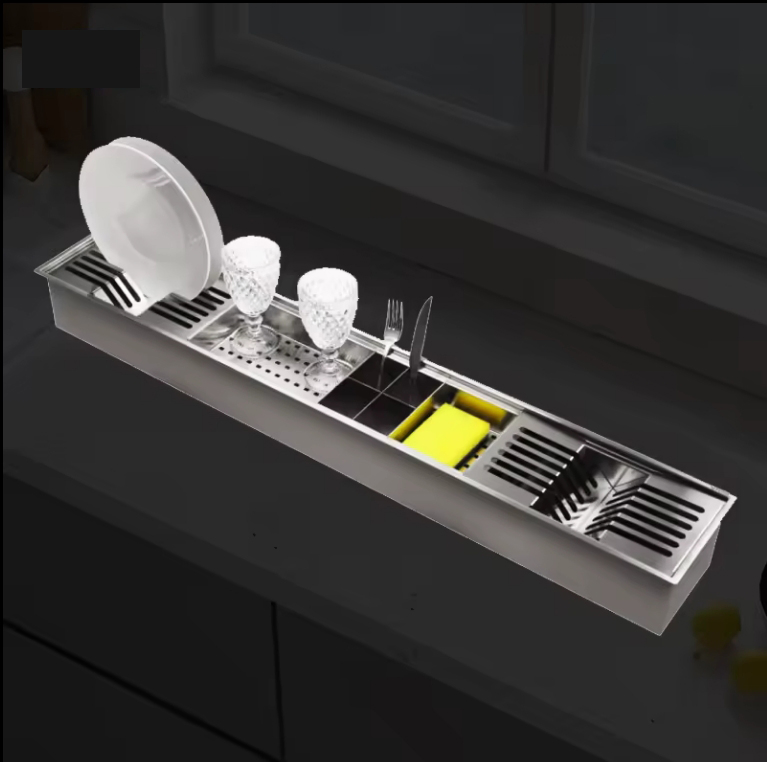 Factory Price Stainless Steel Built-in Dish Rack with Accessories for Kitchen