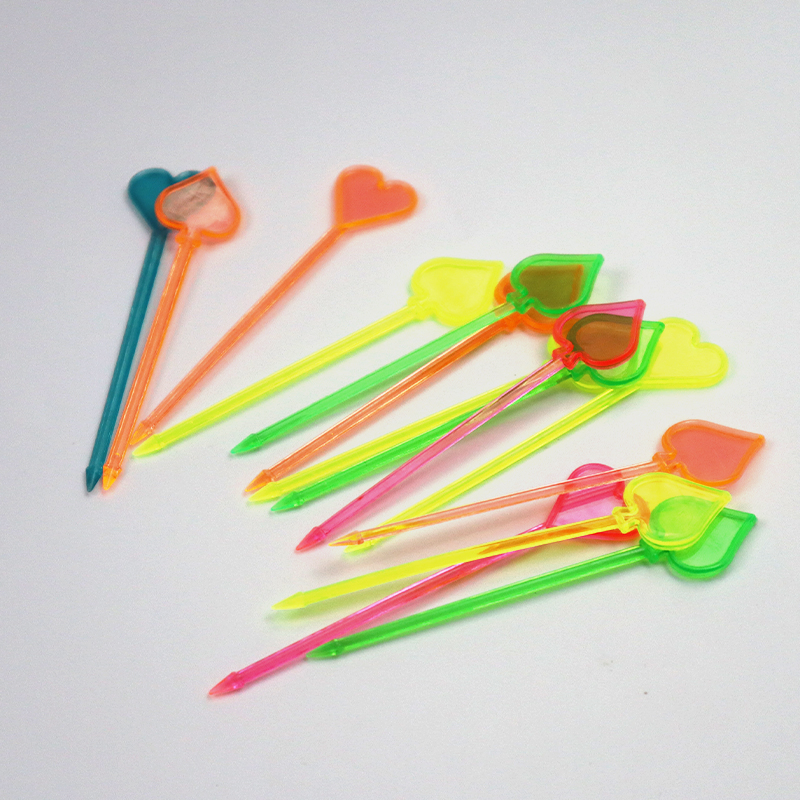 Disposable Plastic Cutlery 83mm PS Fruit Fork with Custom Shape