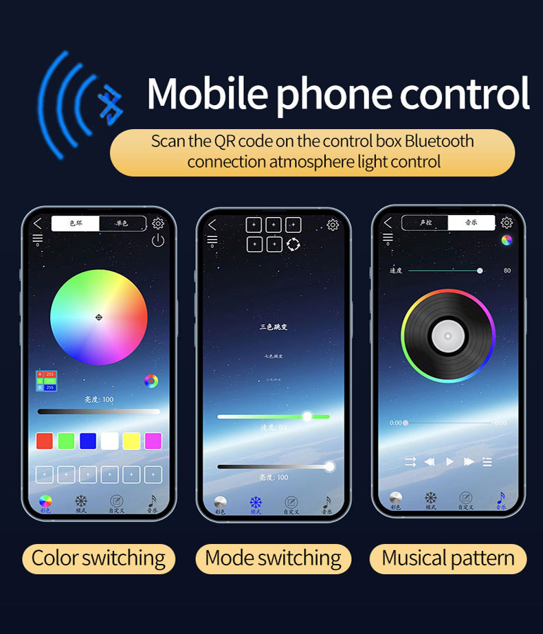 Светодиодная лента для авто с музыкой и RGB-подсветкой