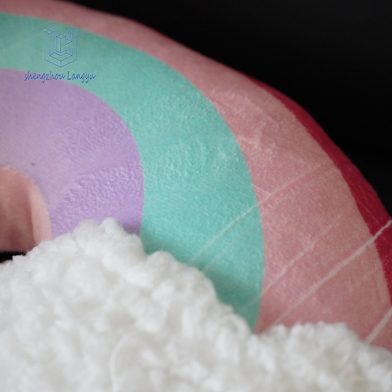 Wholesale Langyu Colorful Rainbow & Cloud Plush Pillow - Sweet Decor Soft Rainbow & Cloud Plush Cushion for Kids' Room