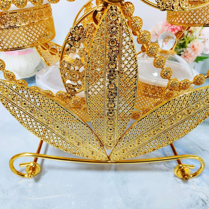 Ferris Wheel Grid Rotating Food Container Bracket Plastic Bowl Set