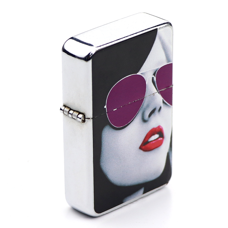 Wholesale Custom Printing Logo Smoking Metal Oil Windproof Kerosene Lighter