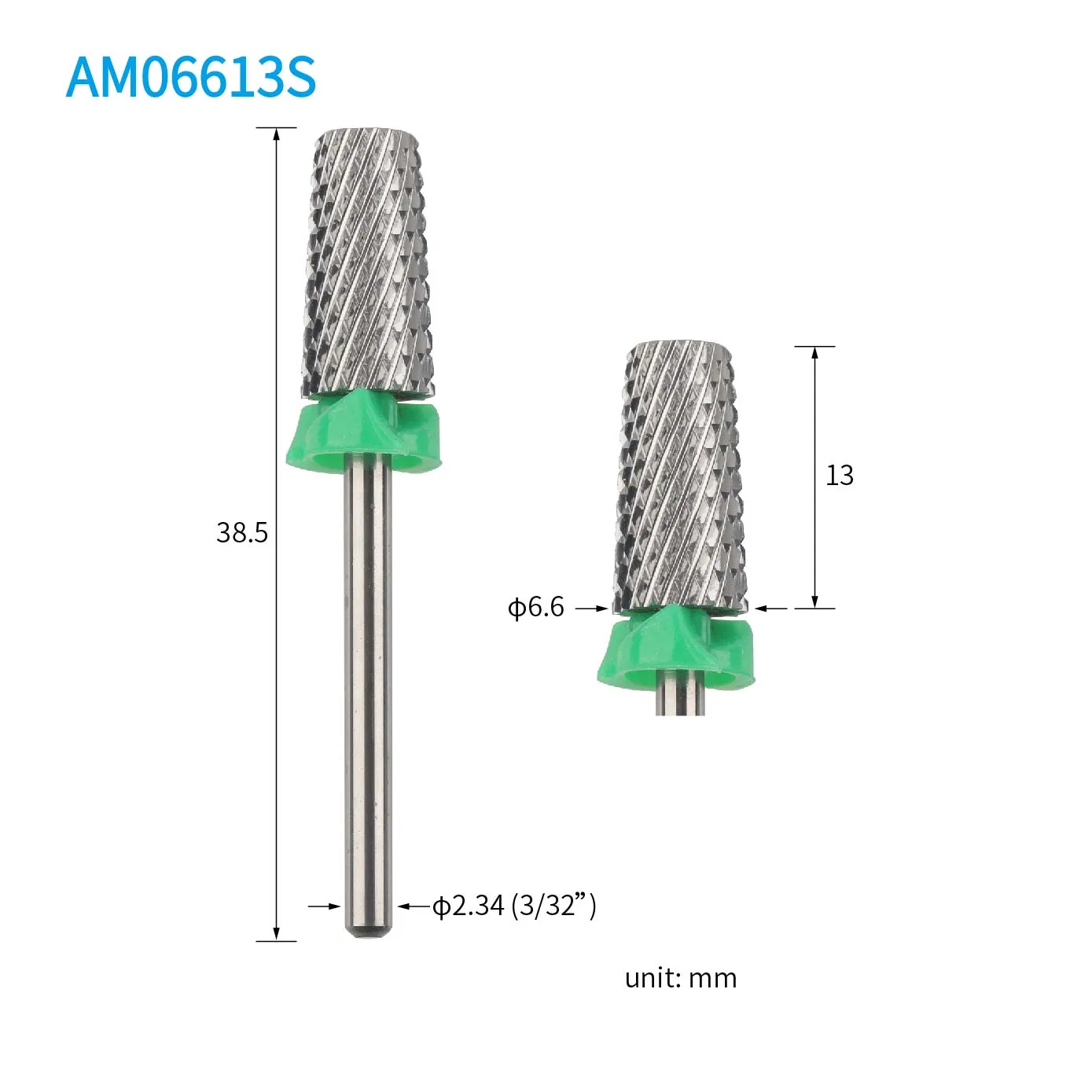 Am06613s 3/32" Shank Taper Barrel Carbide Nail Drill Bit