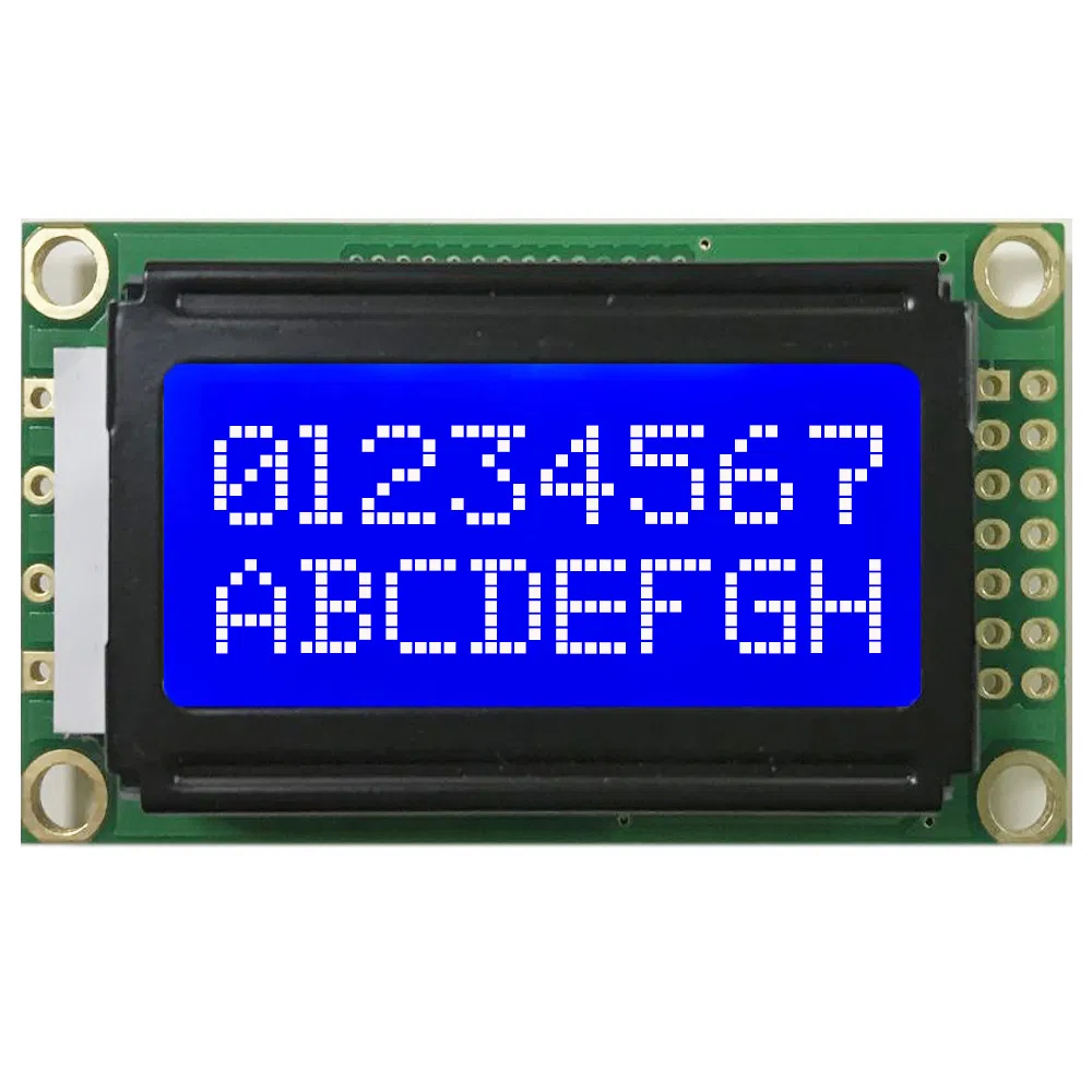 Модуль LCD дисплея 0802, желто-зеленый, монохромный