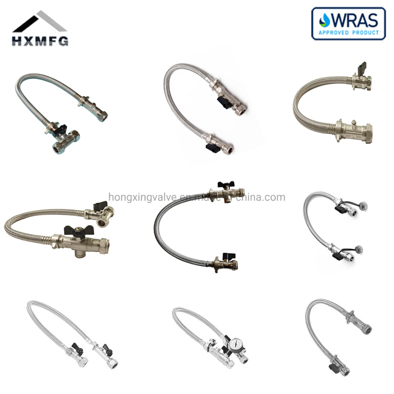 Wras Approve Full Range Stainless Steel Hose Brass Made Isolating Check Valve Filling Loop