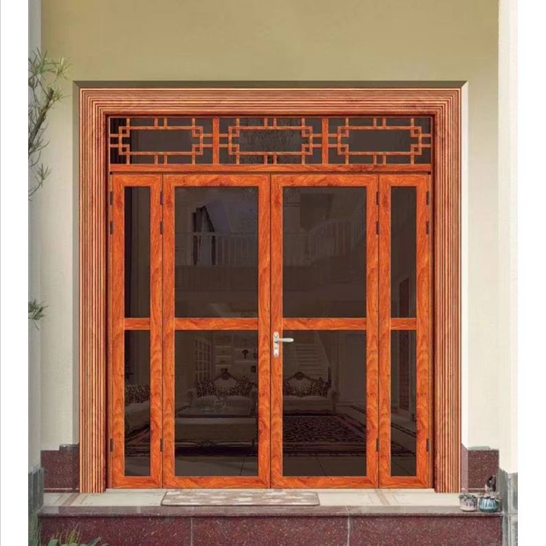 Wholesale Flat Screen Doors Windows Aluminum Alloy Gold Steel Mesh Low Gauge Trackless Invisible Folding Screen Doors Windows