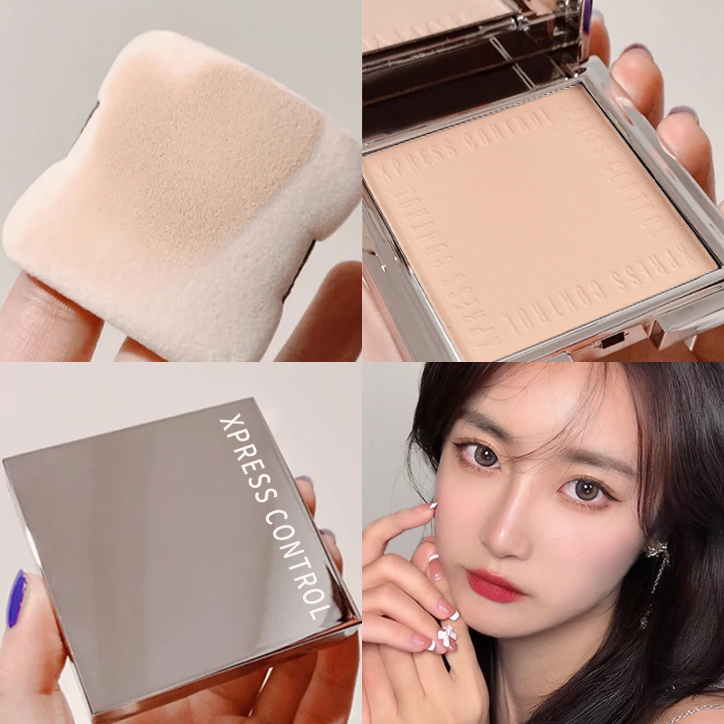 Facial Makeup Waterproof Concealer Oil-Control Fog Matte Setting Pressed Powder with Mirror