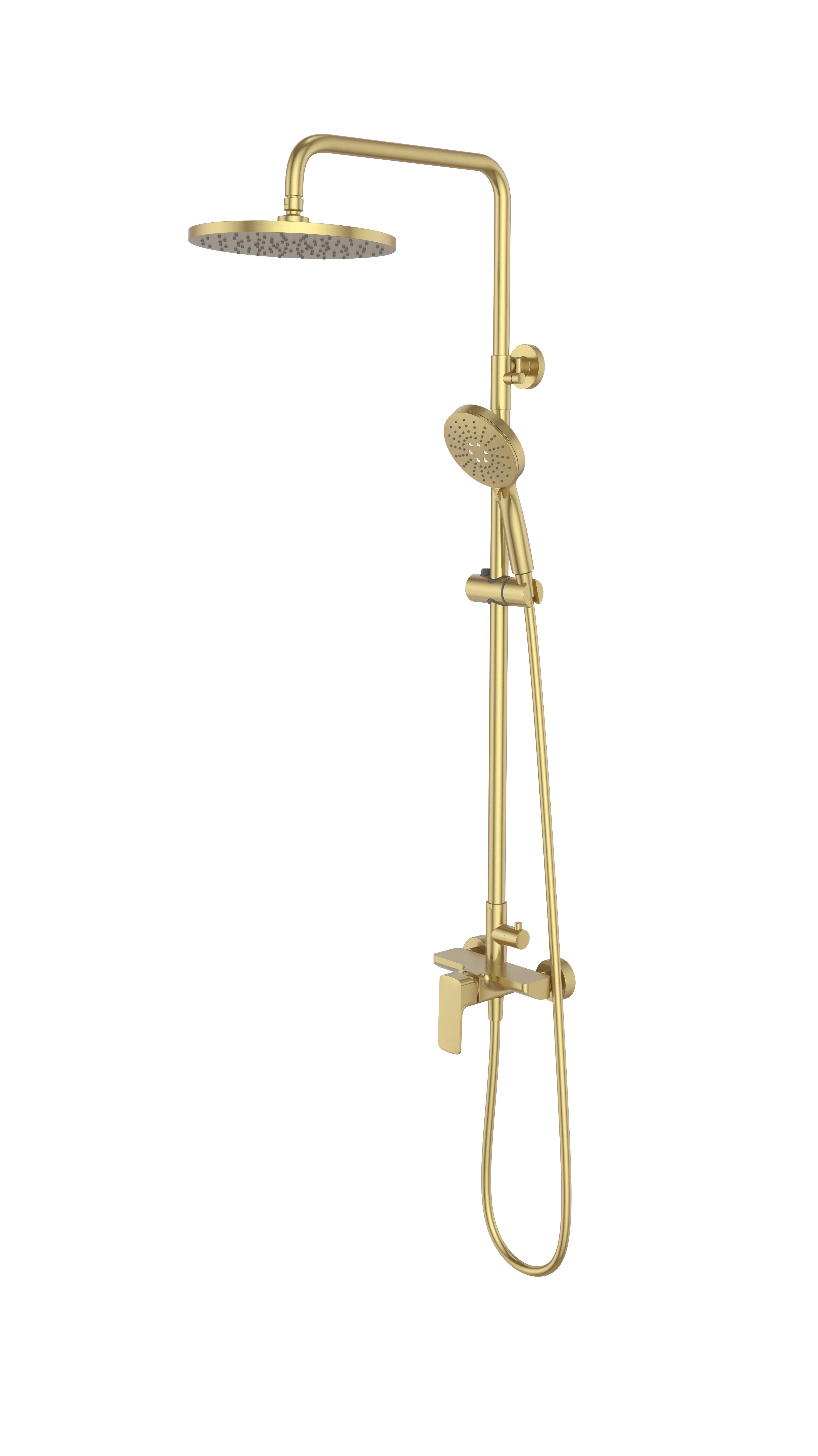 Душевая система Brushed Gold с регулируемым кронштейном
