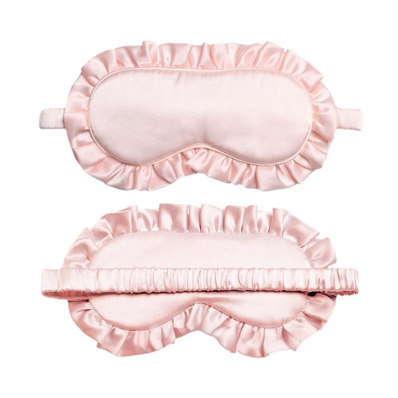 100% Mulberry Silk Eye Mask Manufacturer Customized Spot Wholesale Home Textile Bedding Comfortable Wood Ear Edge Blackout Silk Eye Mask