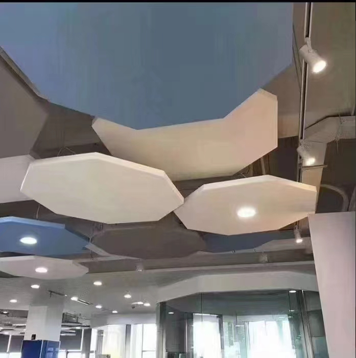 Building Decoration Freedom Suspended Acoustic Ceiling Panels Geometric Sound-Absorbing Cloud Ceiling Panel