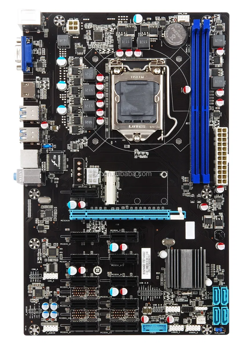 Support 12 GPU Pcie Slot Mining Motherboard