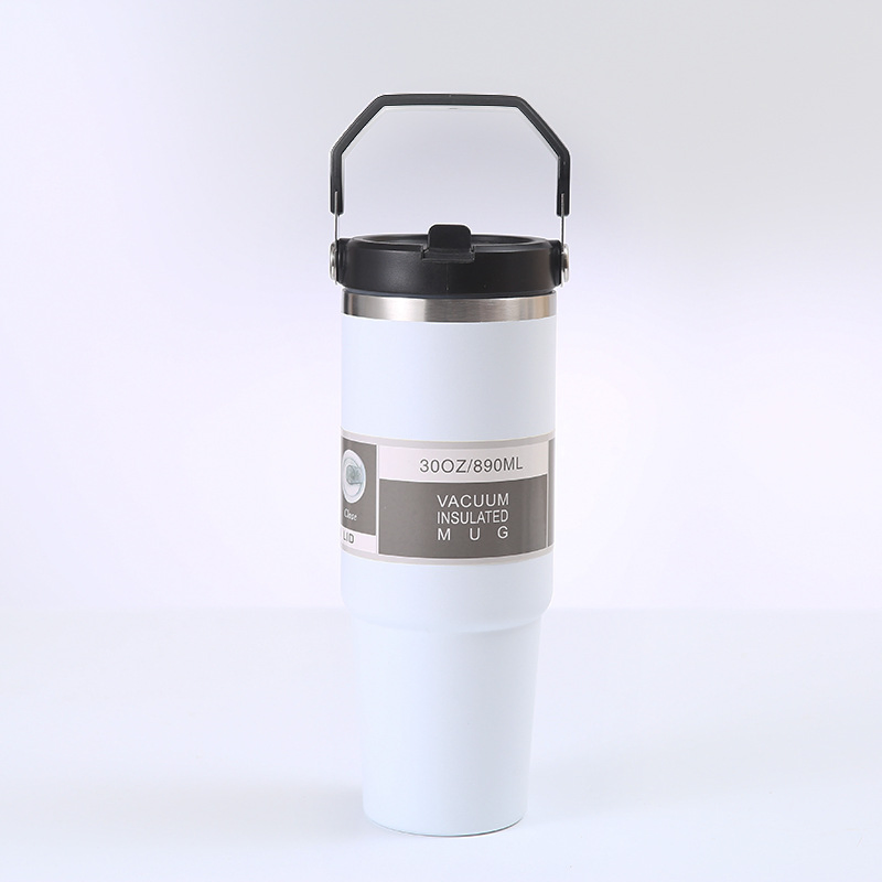 Термос вакуумный с ручкой, 30 oz, сталь