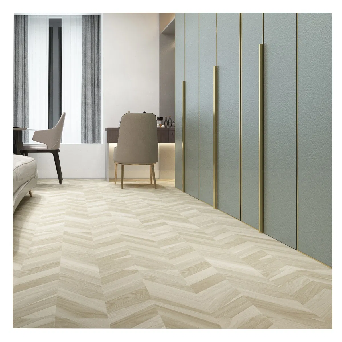 Customization Supportable Herringbone Design Hot Selling Spc Flooring