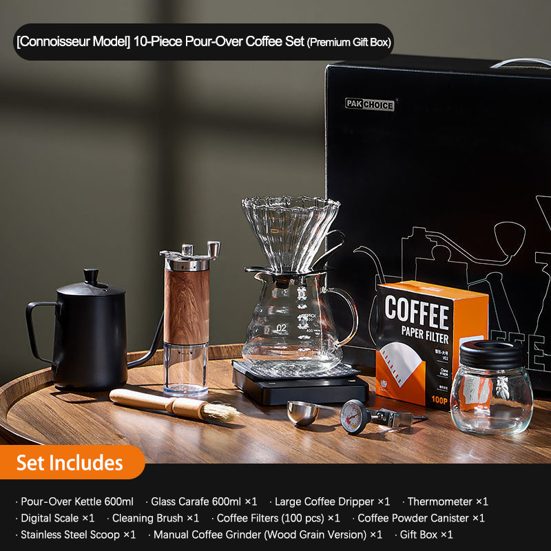 Manual Coffee Grinder Set with Filter Complete Coffee Utensils