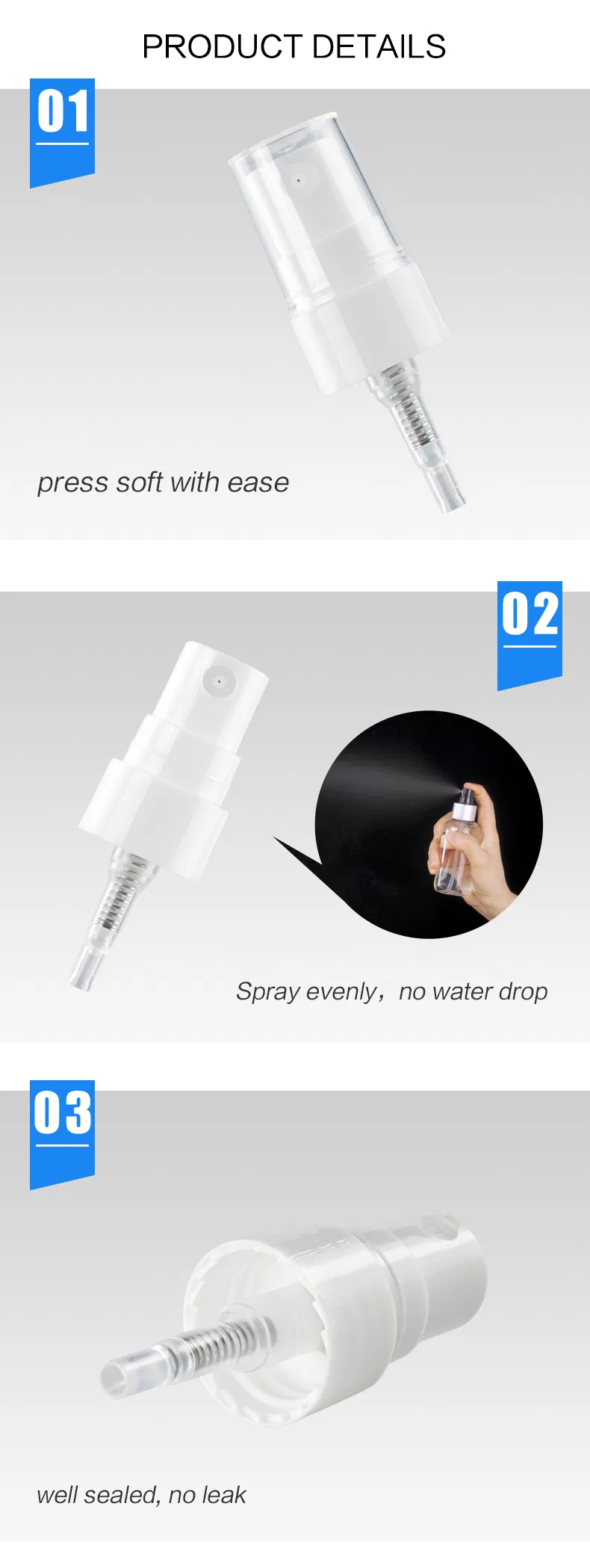 Small Customize Jm Standard Package China Pump Water Sprayer 20/410 24/410 28/410