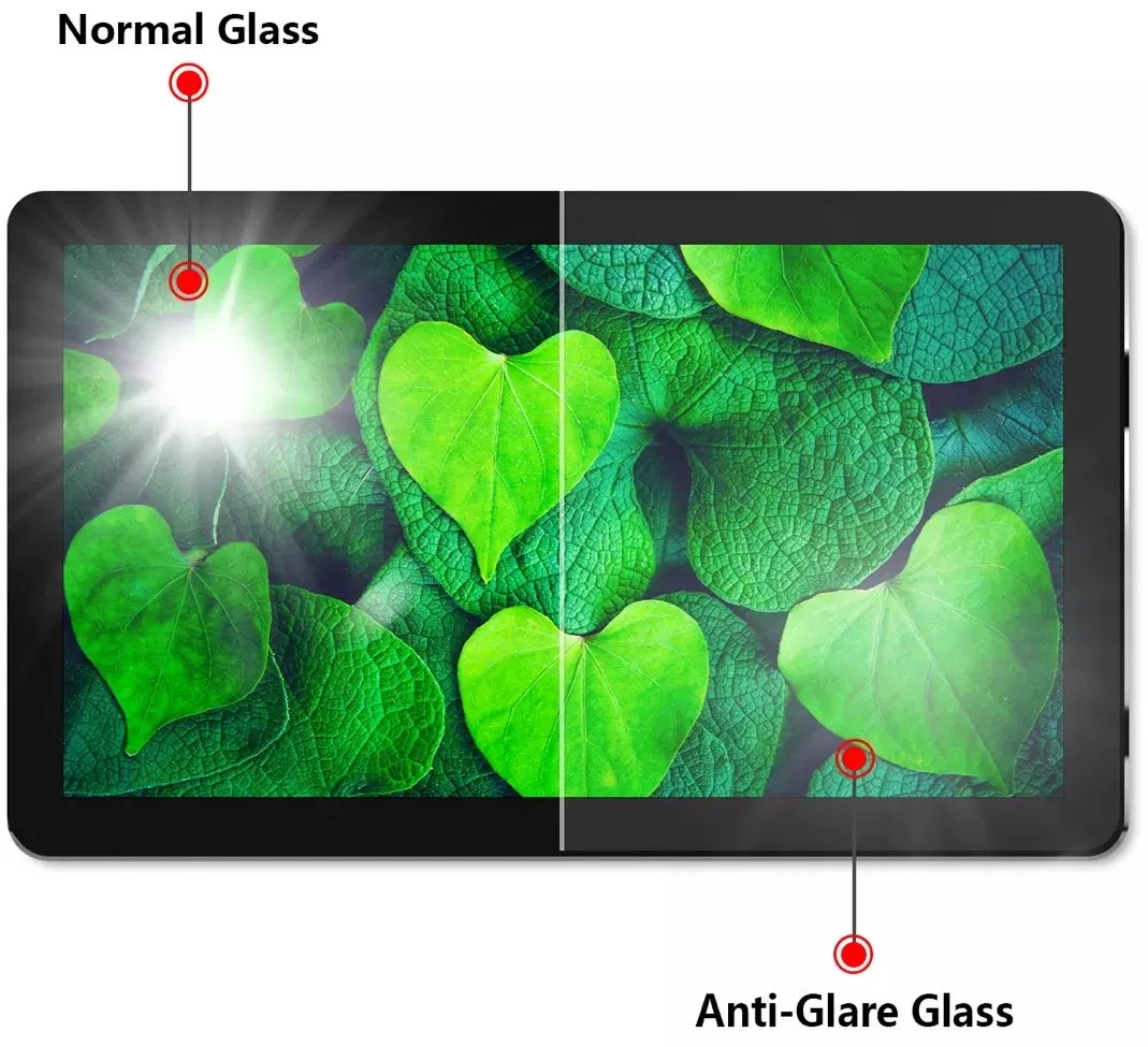 Custom Black Color Silkscreen Printed Anti-Glare AG Glass Panel for Display of Farm Machines