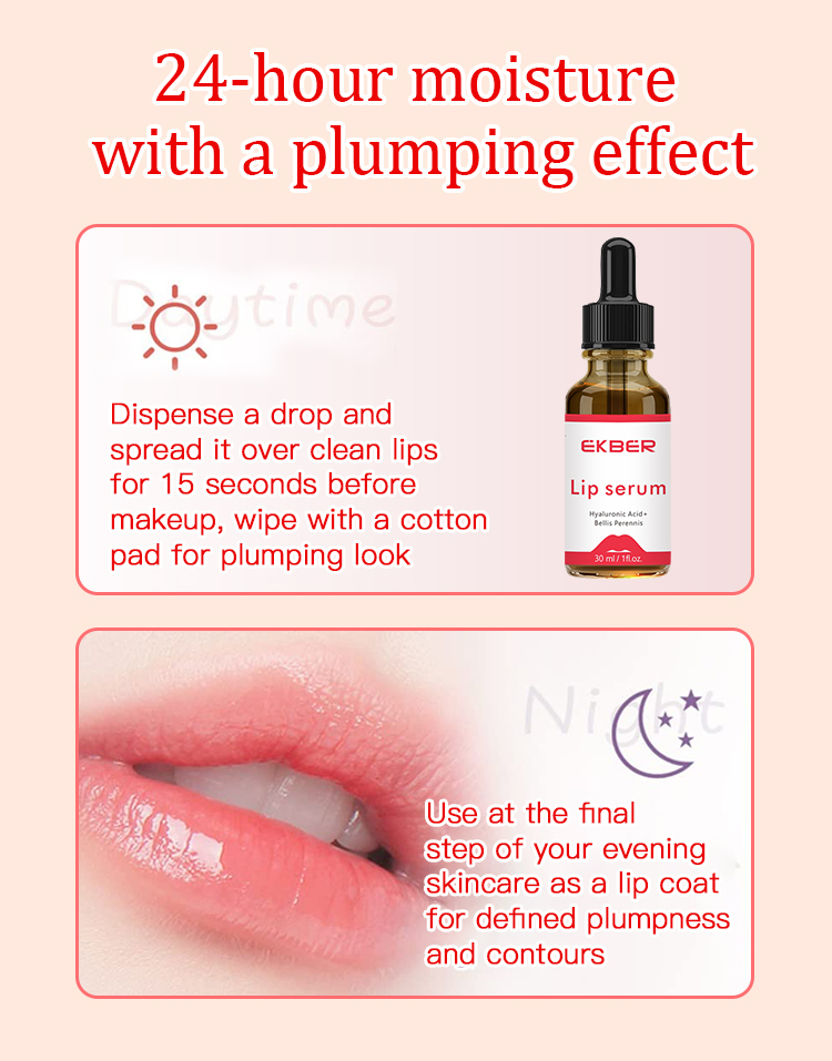 30ml Multifunctional 7 Days Natural Hyaluronic Acid Lip Plumping Lightening Serum Lip Oil Vegan