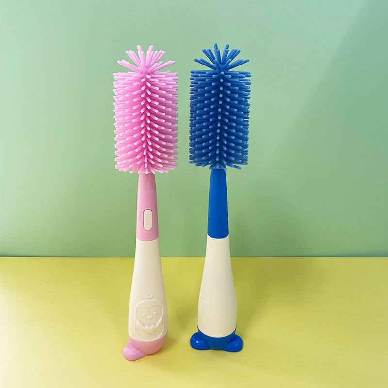 Newly Designed Silicone Bottle Brush Cup Brush High-Quality 3-in-1 Baby Bottle Brush Customization
