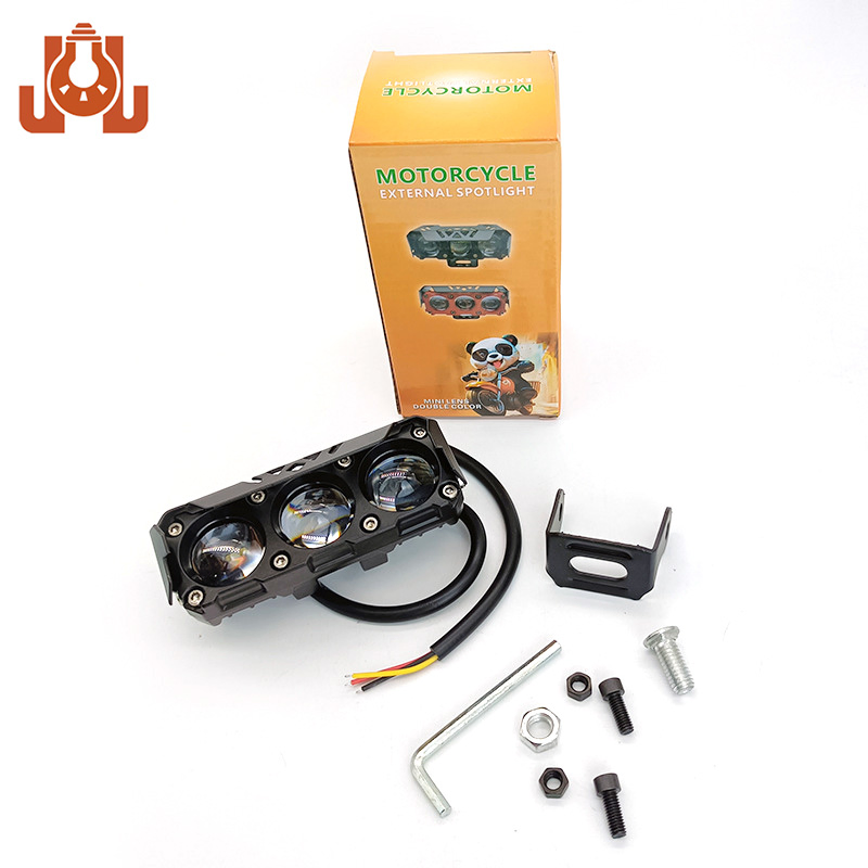 Двухцветная светодиодная фара-противотуманка для мотоцикла 12-80V