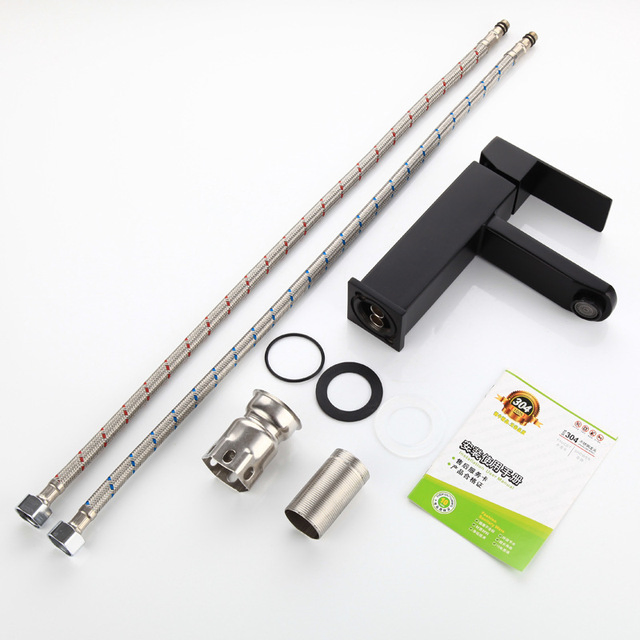 Смеситель для раковины черный, нержавеющая сталь 304