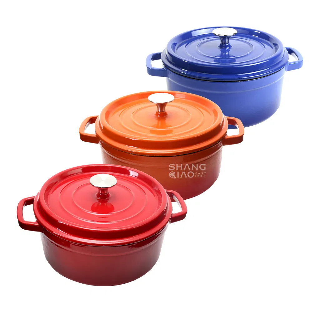 Чугунная эмалированная кастрюля-духовка с логотипом