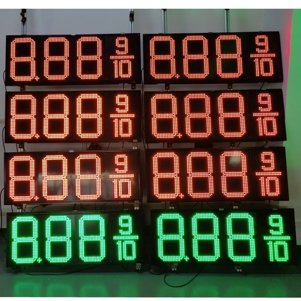 LED Fuel Price Sign Gasoline Screen LED Price Station Large 7 Segment Display for Outdoor Price Board LED Gas Display