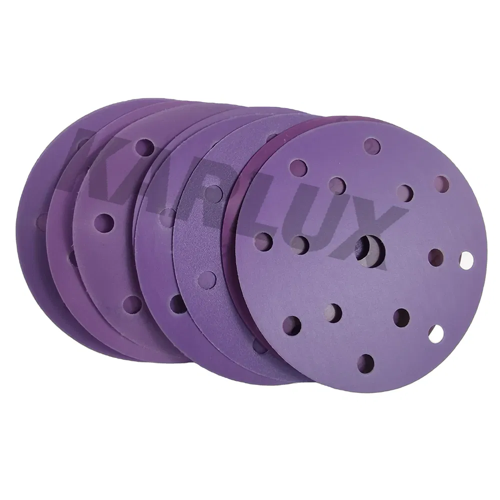 Наждачная бумага 6 дюймов, 15 отверстий, фиолетовая