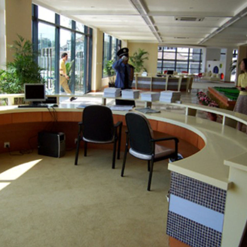 Solid Surface Luxury White Front Desk Counter Reception Counter Top