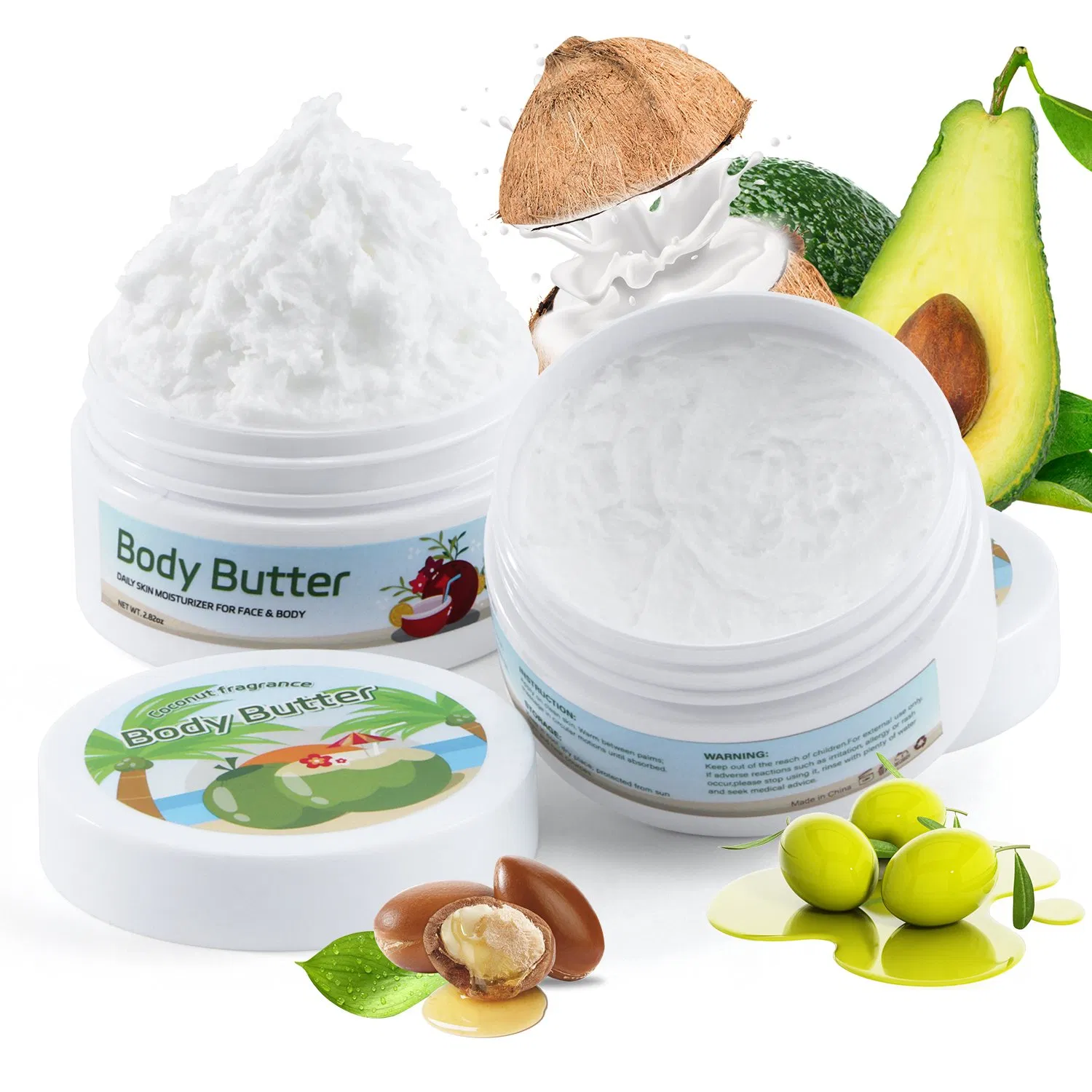 Private Label Skin Care Moisturizing Lightening Whipped Cocoa Butter Body Lotion Butter