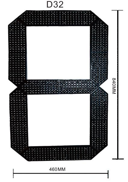RoHS Approved 32 Inch Assembly 7 Segment LED Display with Waterproof for Outdoor or Semi-Outdoor Application