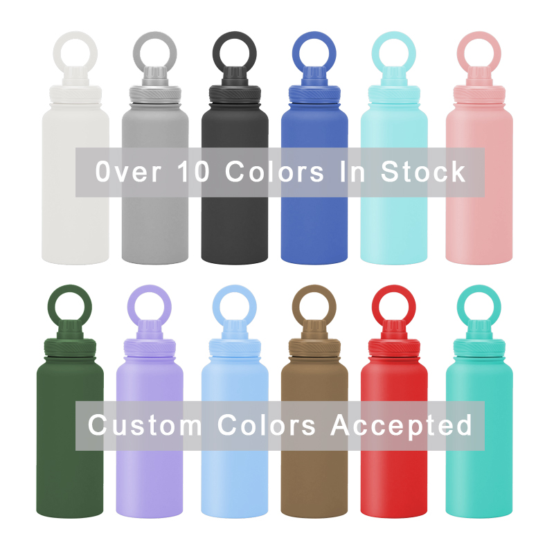 Double Wall Vacuum Stainless Steel 22oz 32oz 40oz Insulated Water Bottle with Straw Lid & Magnetic Lid