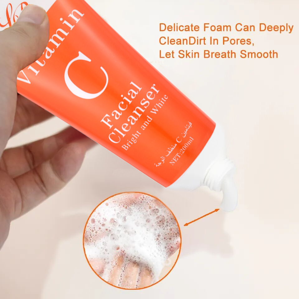 Liru Vitamin C Facial Cleanser Organic Skin Care Cleansing Foam Face Wash