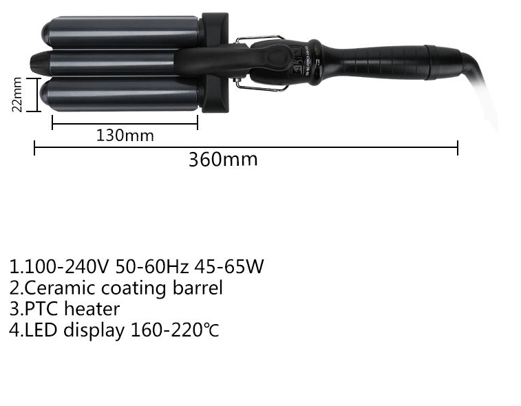Бигуди Wave Maker 3 бочонка с двойным напряжением