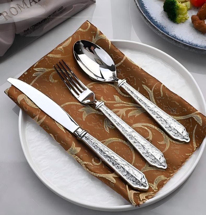 Modern Durable Cutlery Flatware Knife Fork Spoon Set for Home Kitchen Parties