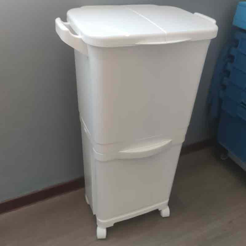Household Large Kitchen Double Layers Japan Recycle Plastic Sorting Garbage Trash Can Waste Bin