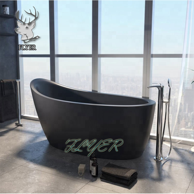 Wholesale Freestanding Black Stone Marble Bathtub for Sale