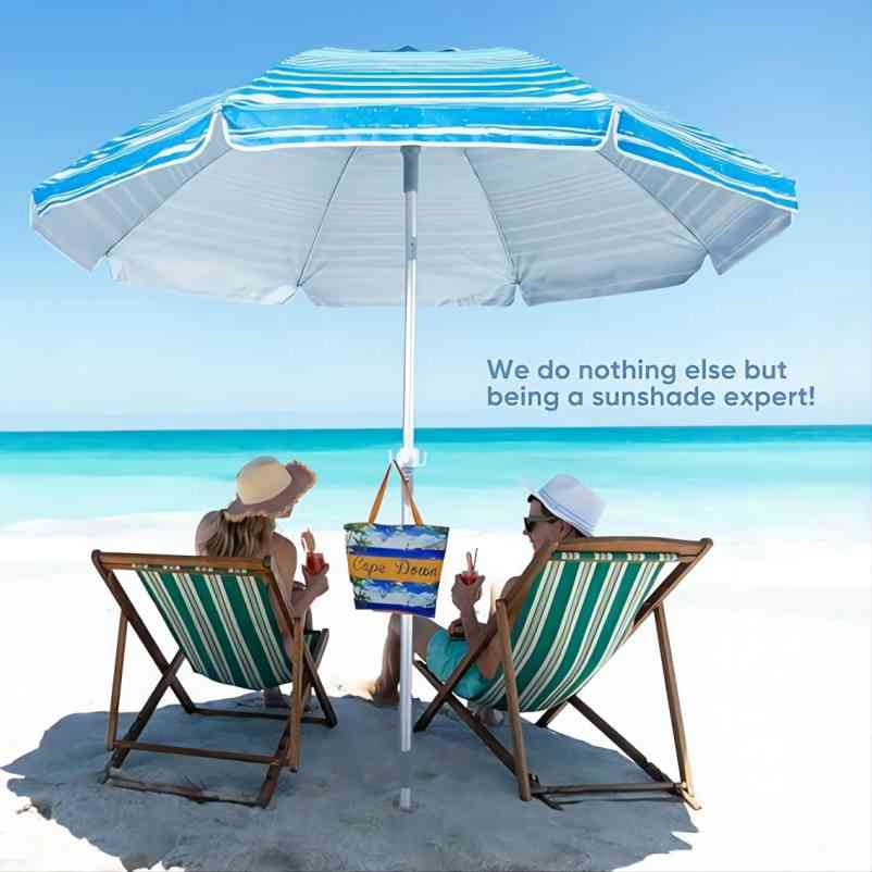 Wholesale Portable Adjustable Tilt Sun Umbrella with UV Protection Full 6 FT Arc Beach Umbrella