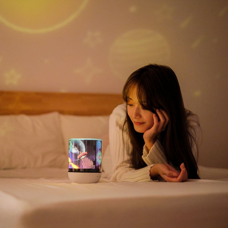 Dynamic Music Projector Night Light Bluetooth Speaker with Remote Control