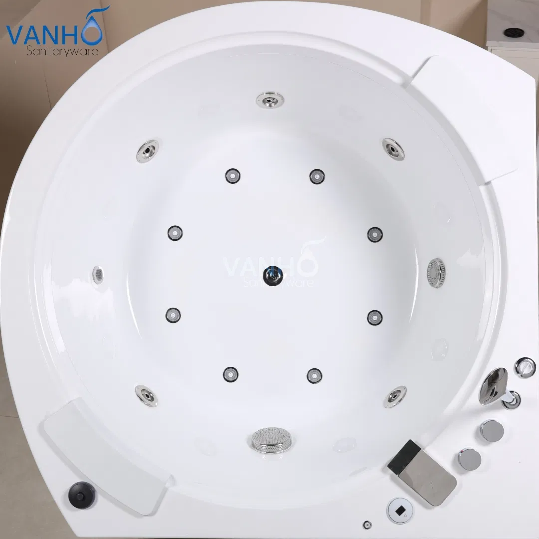 Угловая акриловая ванна с гидромассажем и ароматерапией