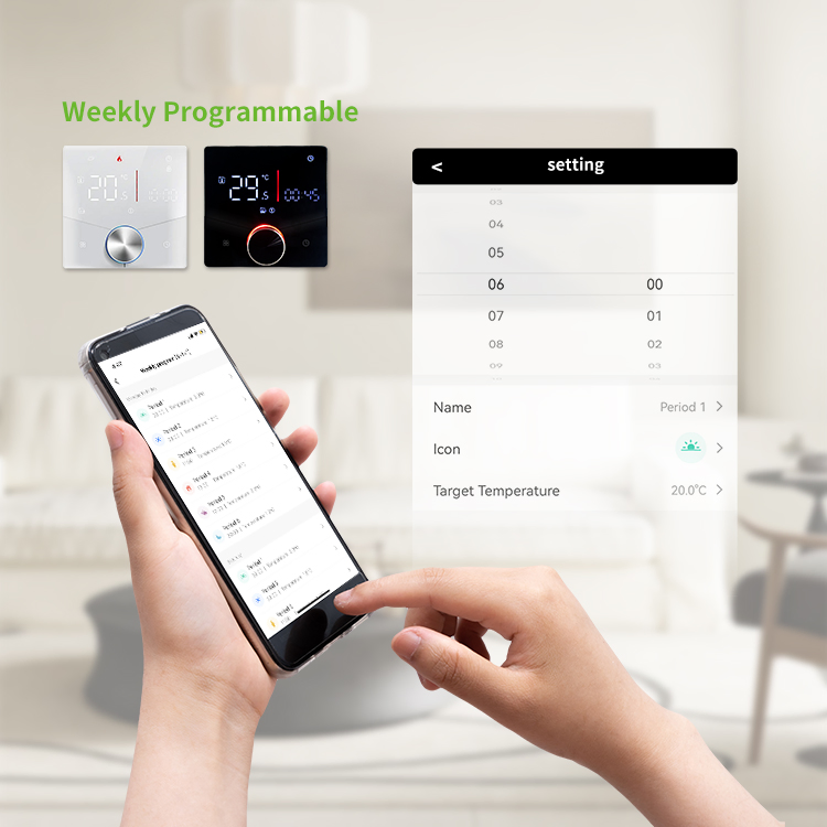 Electric Floor Heating Water Heating Programmable Smart Touch Screen Thermostat