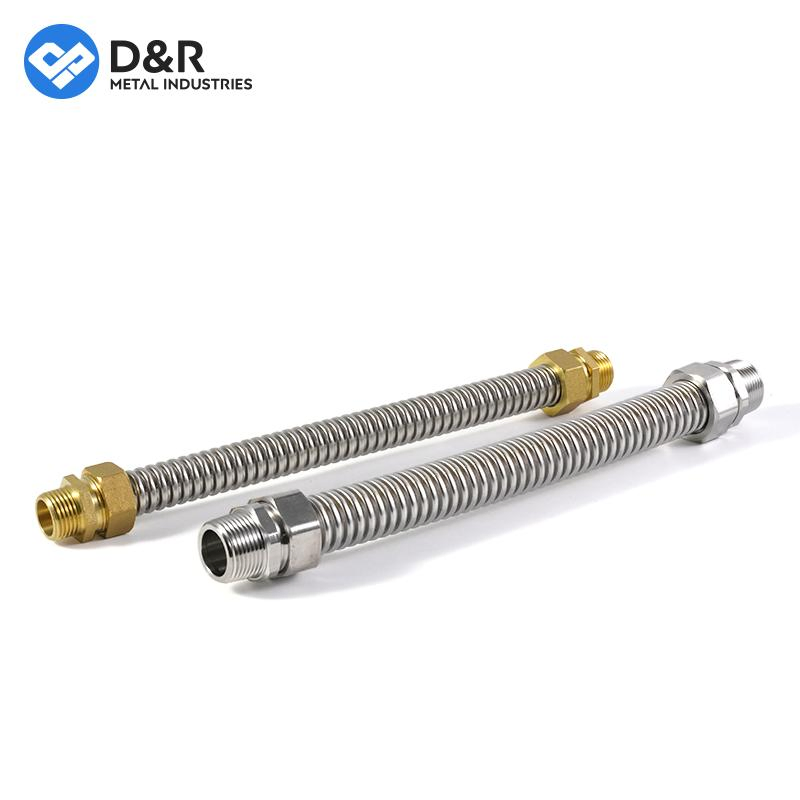 D&R Factroy Direct OEM Production 304 Stainless Hose Washing Machine Shower Flexible Braided Corrugated Stainless Steel Hoses