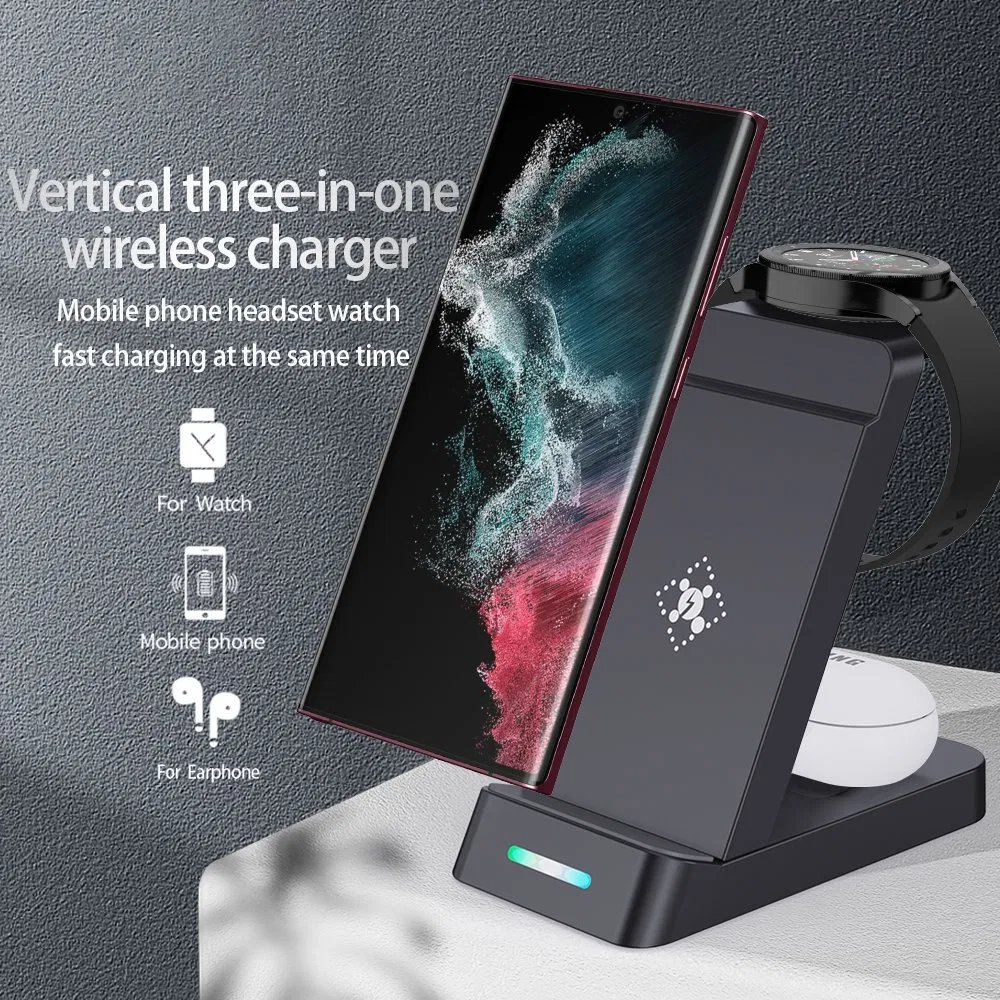 Беспроводная зарядная станция 3 в 1 для часов Samsung, iPhone, наушников
