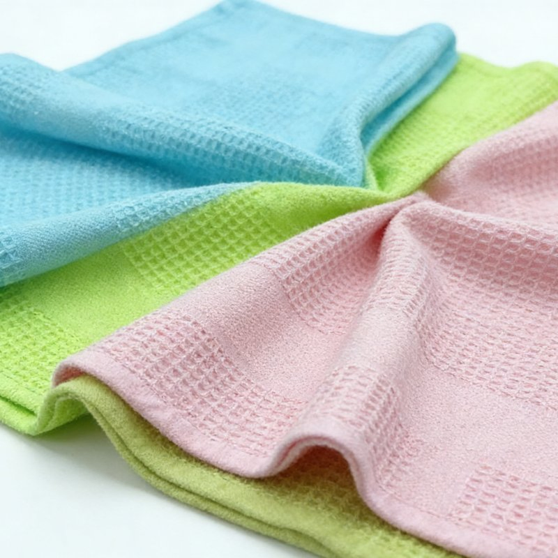 Waffle Weave Microfiber Cleaning Cloth, Lint-Free Absorbent Glass Towel